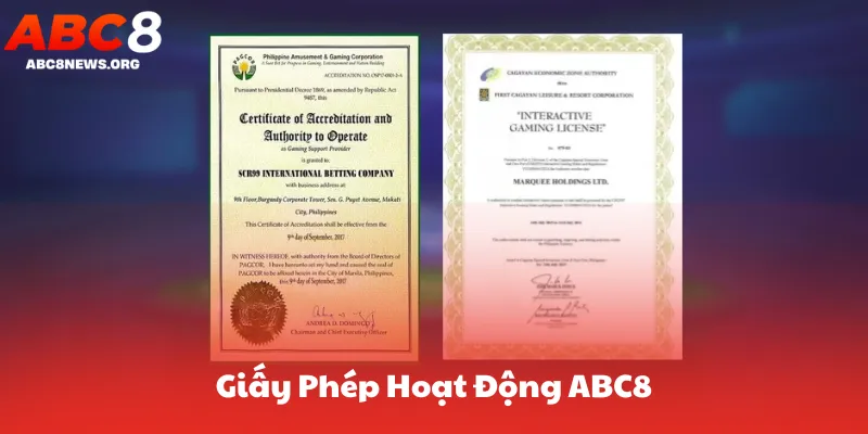 Giấy Phép Hoạt Động Minh Bạch Tại ABC8